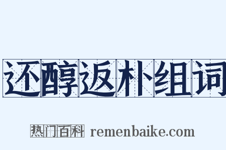 还醇返朴组词是什么意思的图片